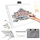 Diamond Painting Leuchttisch A3 mit Tasche, Tragbares Batteriebetriebene Light Pad, Wiederaufladbare Leuchtplatte mit Ständer, 3 Farben 6 Helligkeitsstufen LED Lichtpad für Abpausen(weiß)