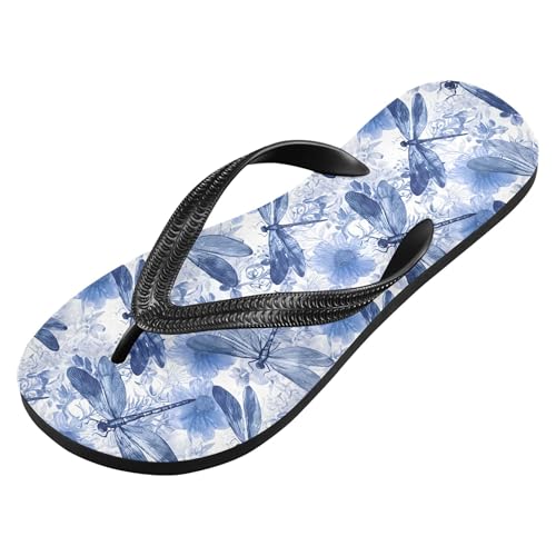 Burbuja Dragonflies Flowers Flip Flops for Women Men, Soft Thong Sandals Rubber Slippers for Pool Beach Essentials2