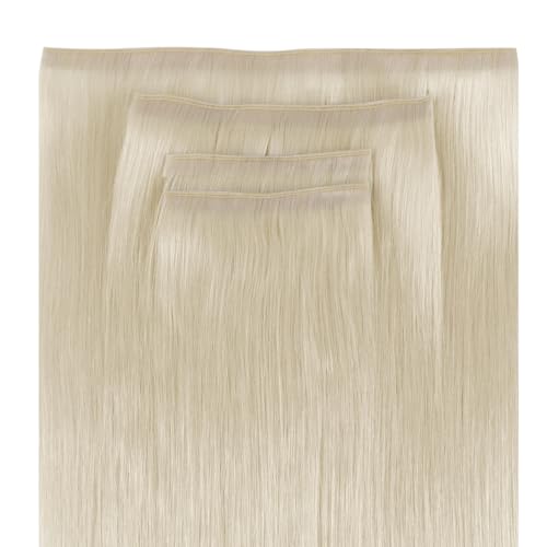 Image of Full Shine Tape in Weft Hair Extensions Human Hair, Ash Blonde 16 Inch | 90g 4 PCS, Invisible Tape in Hair Extensions, Genius Weft, Full Ends, Seamless Blend, Volume Support, Daily Styling
