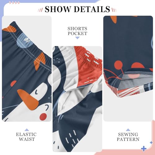 ZZXXB Penguin Spruce Branch Boys Long Pants Soft Trousers Elastic Waist Kids Lounge Bottoms with Pockets S-XL4