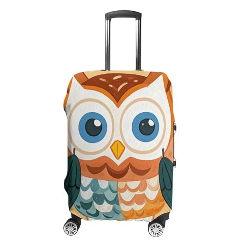 Travel Luggage Cover Elastic Suitcase Protector Anti-Scratch Washable Animal Cartoon Owls Cute Luggage Sleeve Tsa Approved Carry on Covers Baggage Cover Fits 18-32 Inch Luggages