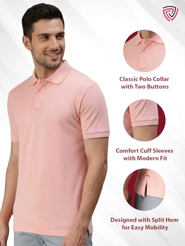 Image of Lux Cozi Men's Cotton Solid Polo Tshirt | Collar Tshirts | Half Sleeves | Stylish & Premium All Day Wear | Pack of 1