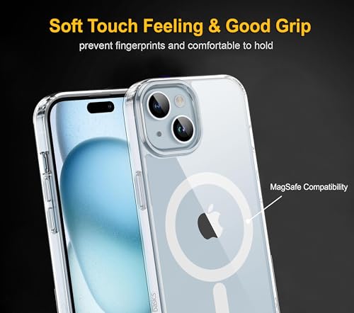 Image of amazon basics Pro Hybrid Magsafe Case Compatible with iPhone 15 | All-Round Protection | Scratch-Resistant - Transparent
