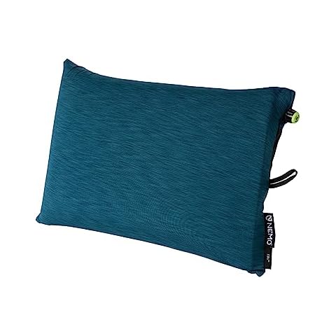 NEMO Fillo Backpacking & Camping Pillow | Soft Inflatable Travel Pillow with Integrated Stuff Sack, Abyss Cover