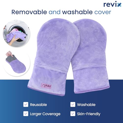 Image of REVIX Microwave Heating Mittens for Hands, Moist Heat Hand Warmers, Purple