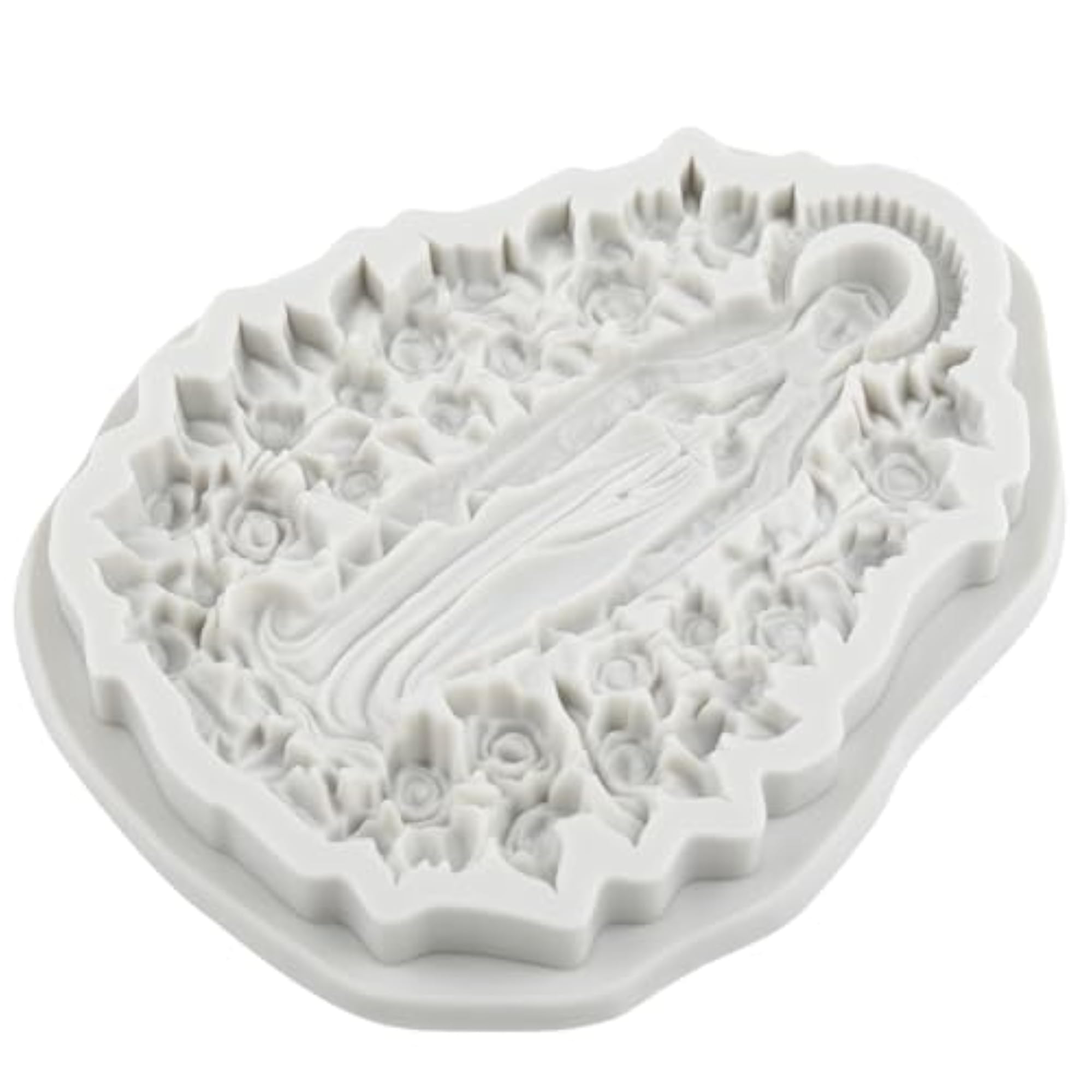 Flower Madonna Polymer Clay Mold, Virgin Mary Silicone Mold