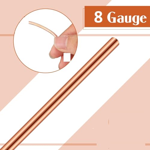 Image of ART IFACT 20 Feets Bare Copper Wire 8 Gauge / 4mm for Earthing Electrical Projects Jewelry Making (8 Gauge, 20 Feets)