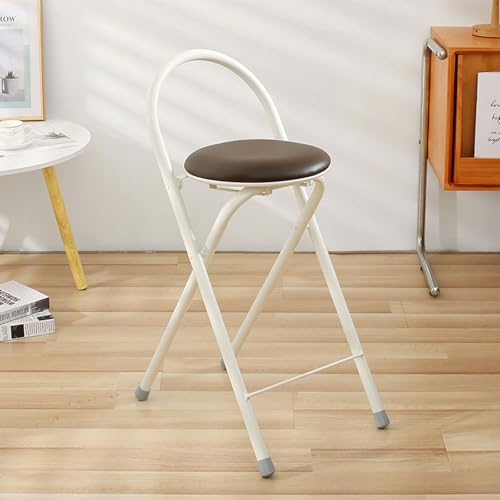 JFGCTYHXY Taburete Plegable, Sin ensamblaje, fácil de Transportar, Ideal for desayunar, como Taburete Oficina, Cocina o Escritorio(Brown)