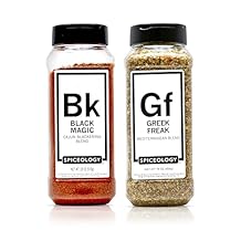 Spiceology Greek Freak & Black Magic Seasoning Bundle Mediterranean and Cajun Blackening Spice Blends for Chicken, Seafood, Pasta, Grilling & More Gourmet All-Purpose Rubs 2-Pack