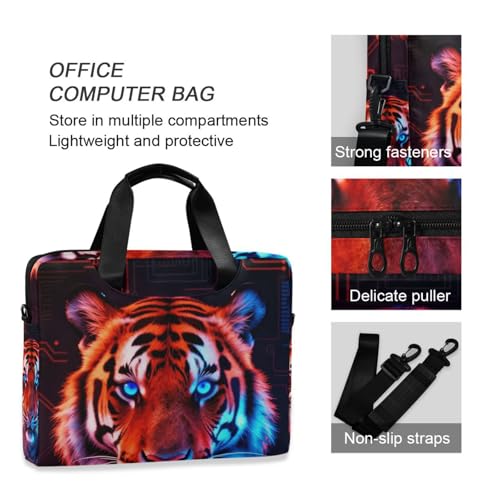 Bolso para laptop 15.6 pulg con asa y correa roja y azul miniatura 6