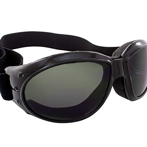 Image of Global Vision Eliminator Dirt Bike Padded Motorcycle Riding Goggles for Men and Women (Black Frame /Smoke Lens)