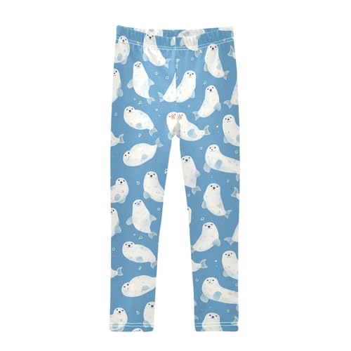 Wusikd Cute Seals Girls' Leggings Toddler Doodles Kids Yoga Pants Dance Active Tights 4T