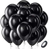 Bezente Black Balloons Latex Party Balloons - 100 Pack 12 inch Round Helium Balloons for Birthday Graduation Casino Gaming Anniversary Black History Month Themed Party Decorations 2026