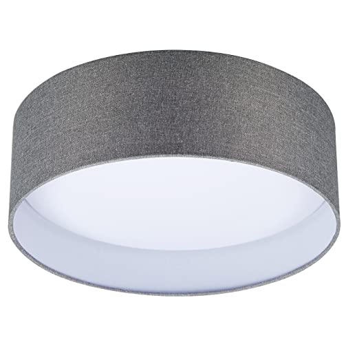 Hamilyeah Flush Mount Ceiling Light LED, 12 inch Close to Ceiling Light Fixture with Grey Fabric Shade, 18W 3000K Dimmable Round Light Fixtures Ceiling Mount for Bedroom, Living Room, Kitchen, Hallway Hamilyeah Flush Mount Ceiling Light LED, 12 inch Close to Ceiling Light Fixture with Grey Fabric Shade, 18W 3000K Dimmable Round Light Fixtures Ceiling Mount for Bedroom, Living Room, Kitchen, Hallway