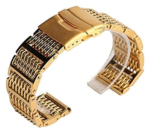 Bracelet montre acier inoxydable 20mm 22mm 24mm argent noir sangle