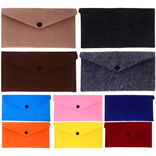Bolsas de fieltro KALLORY de diseño textil con broche premium para documentos selectos