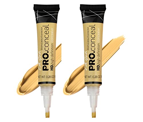 Image of L.A Girl Pro Conceal Cream (Concealer) For Face Makeup Natural Finish, 16g - Yellow (Pack of 2)
