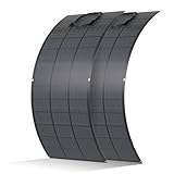 ECO-WORTHY 400W Solarpanel Flexiblel 2x200W Solarpanel 24V ETFE 18BB Solarmodul 25% hohe Umwandlung für Balkon,Wohnwagen,Dach, Camping, Haus, Yacht, unebene Flächen