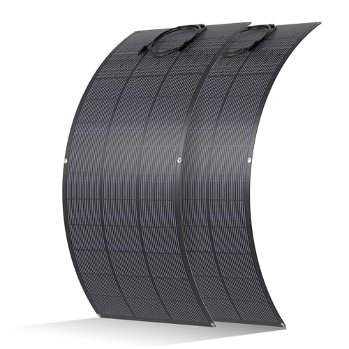 ECO-WORTHY Panneau Solaire Souple 400W(2 * 200W), Cellule Mono 18BB 25% de Conversion élevée Matériau ETFE pour Balcon, Camping-car, Bateau, Toit, Camping,...