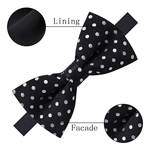 Image of AUSKY 8 PACKS Elegant Adjustable Pre-tied Bow Ties for Men Boys (1&4&5&6&8 Pack for option)