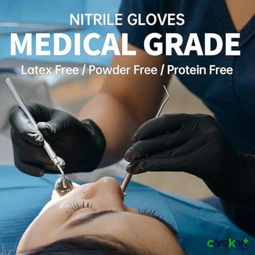 Image of Black Powder Free Nitrile Disposable Hand Gloves - Small, Pack of 100