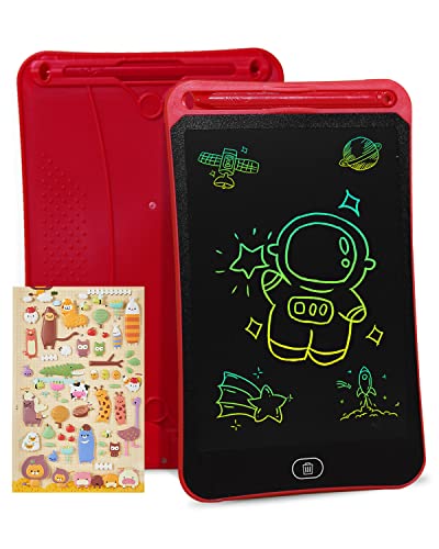 Toys Gifts for 2 3 4 5 6 7 Year Old Boys Girls, Genialba 8.5 inch LCD Writing Tablet Colorful Screen Drawing Board Toddler Toys Learning Educational Toys Gifts for Birthday Christmas (Red)