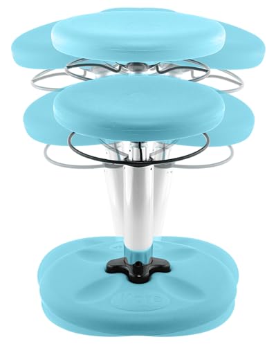 Image of Kore Kids Adjustable Wobble Stool, Ages 6-11, 14-19in Tall, Pale Blue | Flexible seating for classroom and home boosts focus, improves posture and channels energy; anti-tip base; Made in USA