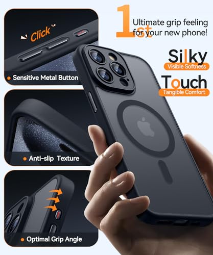 CANSHN Magnetic Compatible with Phone Case Compatible with Magsafe Translucent Matte Shockproof Protective Phone Case Cover - Image 6