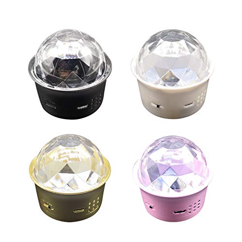 Aoile Mini LED Magic Lamp Car Disco Ball RGB DJ USB Rechargable Voice Activated Rotating Stage Party Light Home Pajama Party Strobe Light Magic Ball Family Birthday Christmas Decoration Black 3W