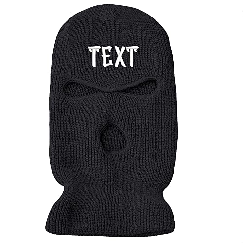 Kstomize Personalized Customize Beanie Balaclava Mask, Women Men Winter Masked Ski Cycling Hat With Embroidery Letters Text Name Logo Black, One Size-Medium #TOP4