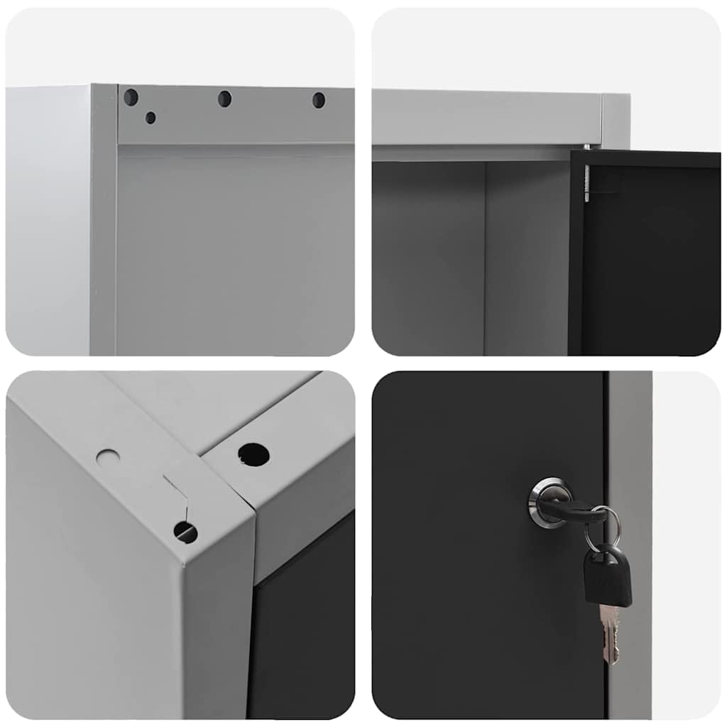 Genérico Armario de Herramientas Negro y Gris 50 x 20 x 55 cm,Bricolaje,Accesorios de Bricolaje,Organización y Almacenamiento de Herramientas,Armarios para herramientas-4103469