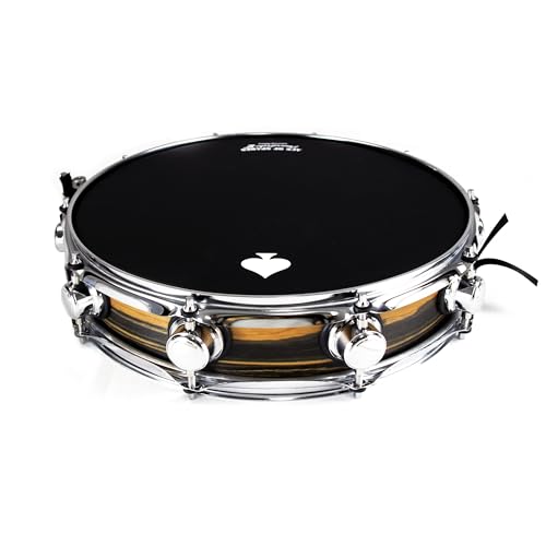 14 Inch Wooden Snare Drum, 10-Lug Professional Snare with Alloy Snare Wires, Ultra-Bright Attack...