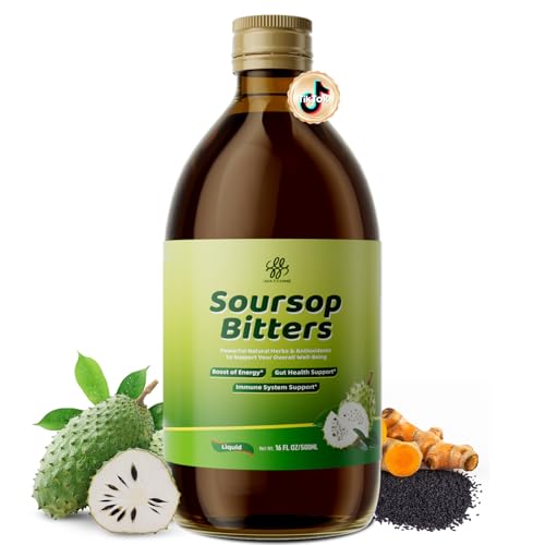 Soursop Bitters Liquid for Digestive Health,Gut Detox & Cleanse,Antioxidant&,Immune Support,Skin...