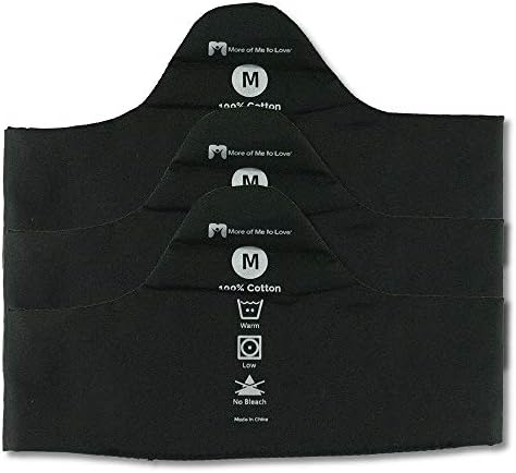 More of Me to Love Bamboo Cotton Bra Liner (Black, 3-pk, M) - Wicking, Irritant-Free