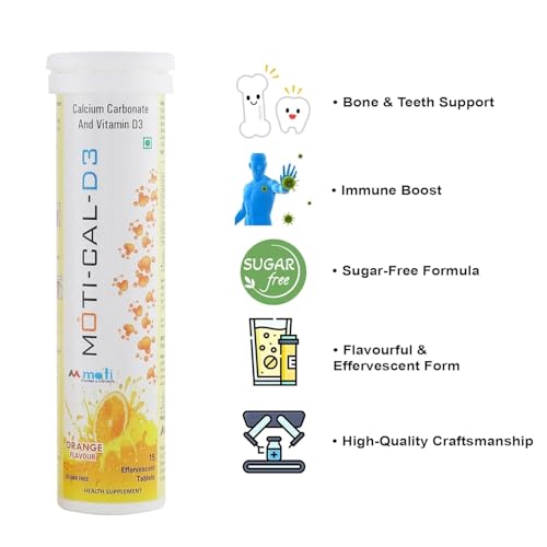 Image of Calcium and Vitamin D3 Tablets | 60 Sugar-Free Effervescent Calcium Tablets for Women & Men, Maximum Bone Density & Joint Health Support, Fast Absorbing Formula (Pack of 4)