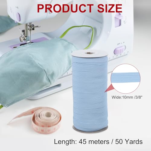 Bandes élastiques en polyester résistant ruban plat 10mm bleu ciel - 3