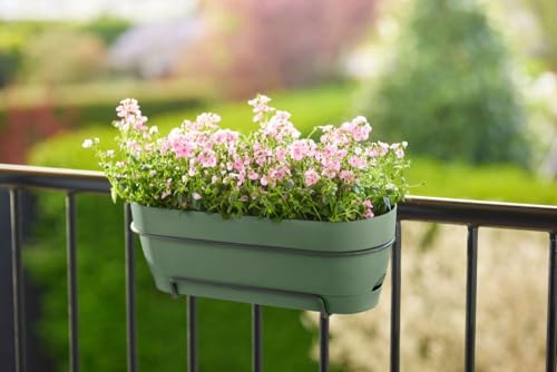 Elho Vibia Campana Trough Allin1 70 - Fioriera Per Balcone - Ø 70.4 X H 17.7 Cm - Verde/Pistache Green - 6
