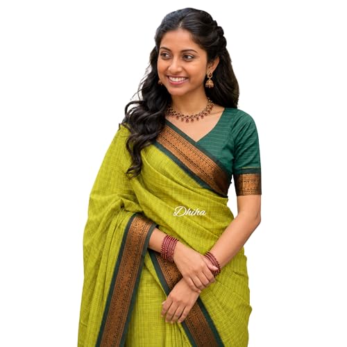 Image of Gadwal Cotton Silk Checked Saree for Women | Pure Kalyani Cotton Checked Saree with Zari Border Tassels & Blouse | Kanjivaram Linen Silk | Handloom Weave