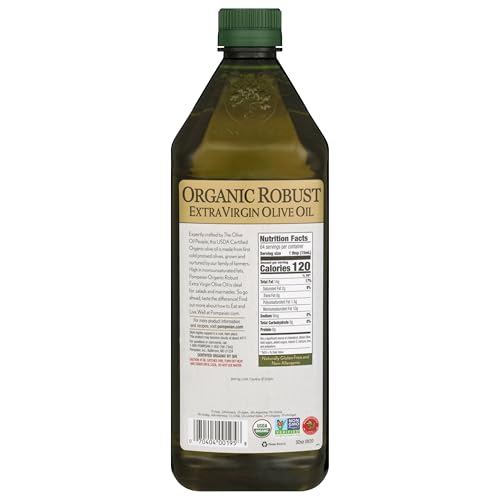 Pompeian USDA Organic Robust Extra Virgin Olive Oil, Contains Polyphenols, First Cold Pressed, Full-Bodied Flavor, Perfect for Salad Dressings & Marinades, 32 FL. OZ image 3