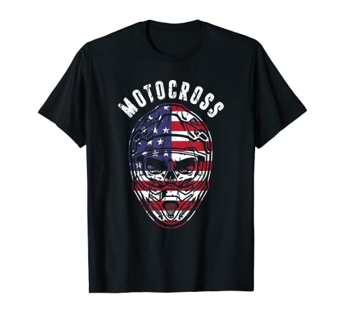 American Flag Motocross Helmet USA Enduro Dirt Bike Camiseta