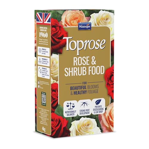 Toprose 5878135 Rose and Shrub Feed 4kg - Rose Fertiliser for Healthy Growth and Vibrant Colours - Improves Root Development - Guards Against Nutrient Deficiency - Rose Nutrition - Garden Care