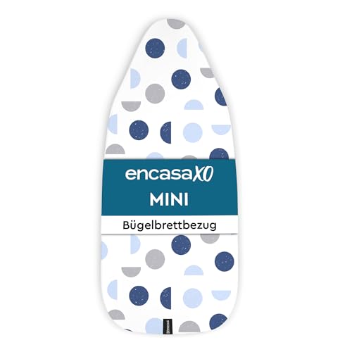 Encasa XO Ersatzbügeltischbezug mit 3 mm Filzpolsterung, Kordelverstärkung (passend für Standard Mini Bügeltische von 72x30 cm) Wärmereflektierend, Bedruckt - Blauer Mond