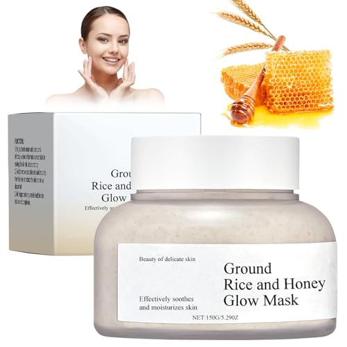 Mascarilla Facial de Arroz y Miel, Crema de Arroz, Mascarillas de Belleza, Mascarilla Facial Hidratante, Mascarilla de Belleza Nutritiva, Mascarilla de Arroz para Todo Tipo de Piel, 150g