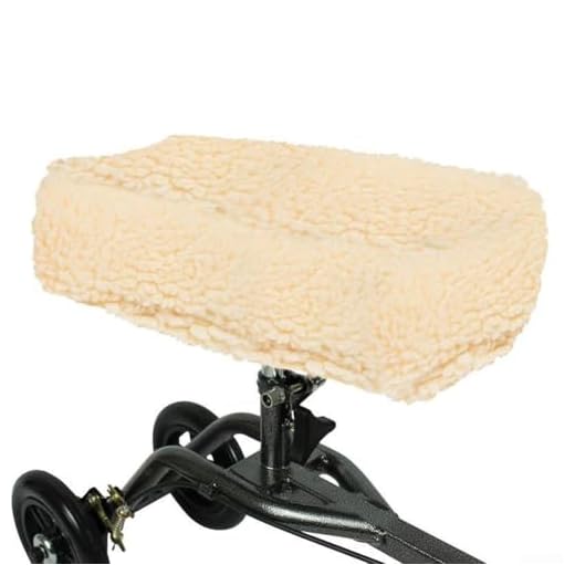 HEBEOT Knee Scooter Pad Cover Knee Walker Pad Cushion Lamb Velvet Knee Scooter Pad Knee Scooter Seat Cover For Knee Scooter 34 * 25 * 10cm(White)