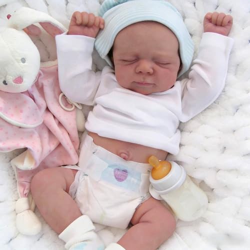 Anano Muñecas Bebe Reborn Silicona Cuerpo Completo 45CM Bebe Reborn Realista Niña Muñecas Reborn De Silicona Completo Se Puede Bañar Muñecos Reborn Reales