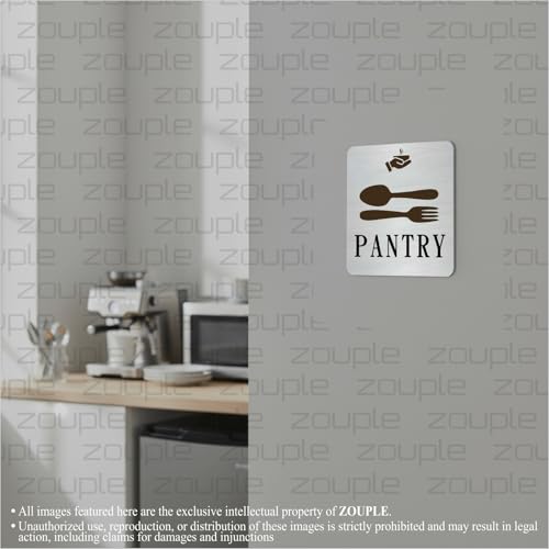 Image of PANTRY Sign, 8x8 Inch, Durable Steel, Dual Mount