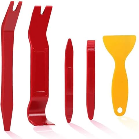 AUTDER 5Pcs Auto Trim Removal Set, Anti-Scratch Upholstery & Trim Tools - Red Cover