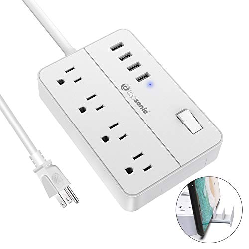 Power Strip Surge Protector with 4 Outlet 4 USB Ports 4.5A, 5ft Extension