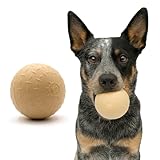 Monster K9 Indestructible Natural Series Dog Ball - Backed for Life - No Color Additives, Minimal Fillers, Safe Non-Toxic - Durable Toy for Aggressive Chewers - USA Made - 2.8” Solid(Tennis Ball Size)