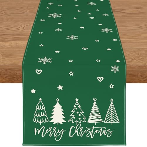 YCOLL Tischläufer Weihnachten Wasserabweisender Tischläufer in...